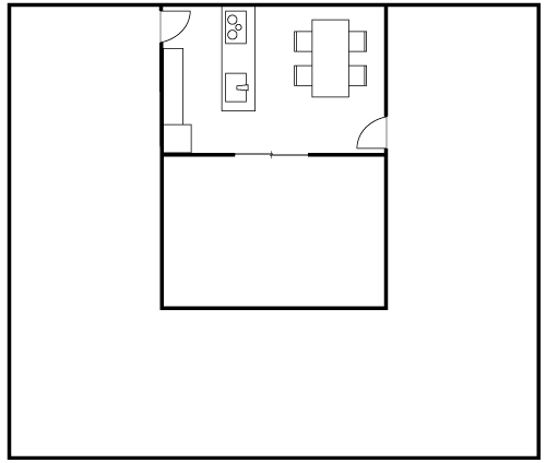 中庭と間取りロの字